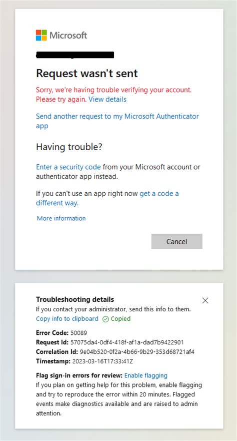 error code 120018|Can't login to Azure portal after being forced to set up Microsoft .